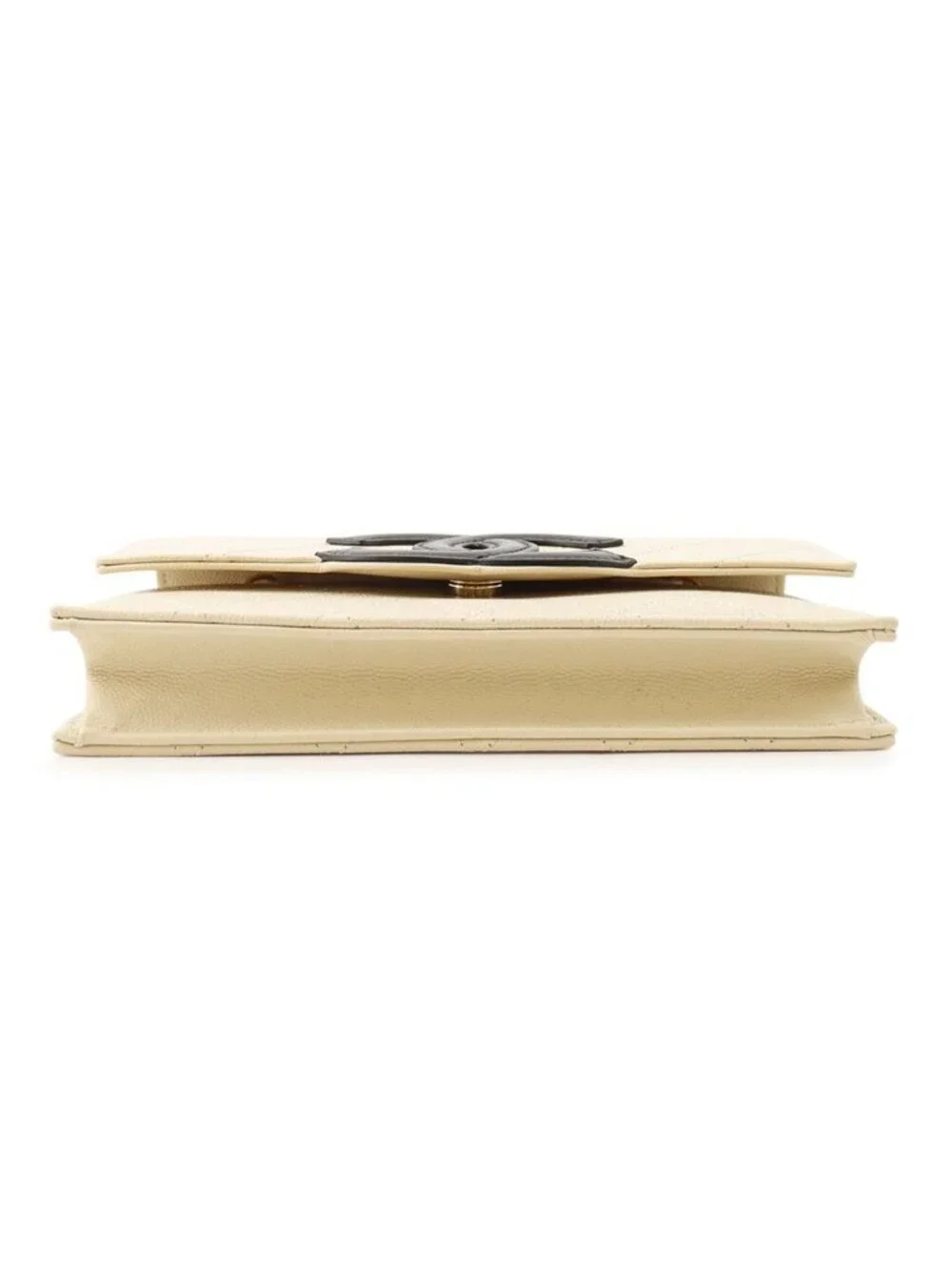 Chanel Chain Wallet CC Logo Caviar Leather Black Shoulder Bag
